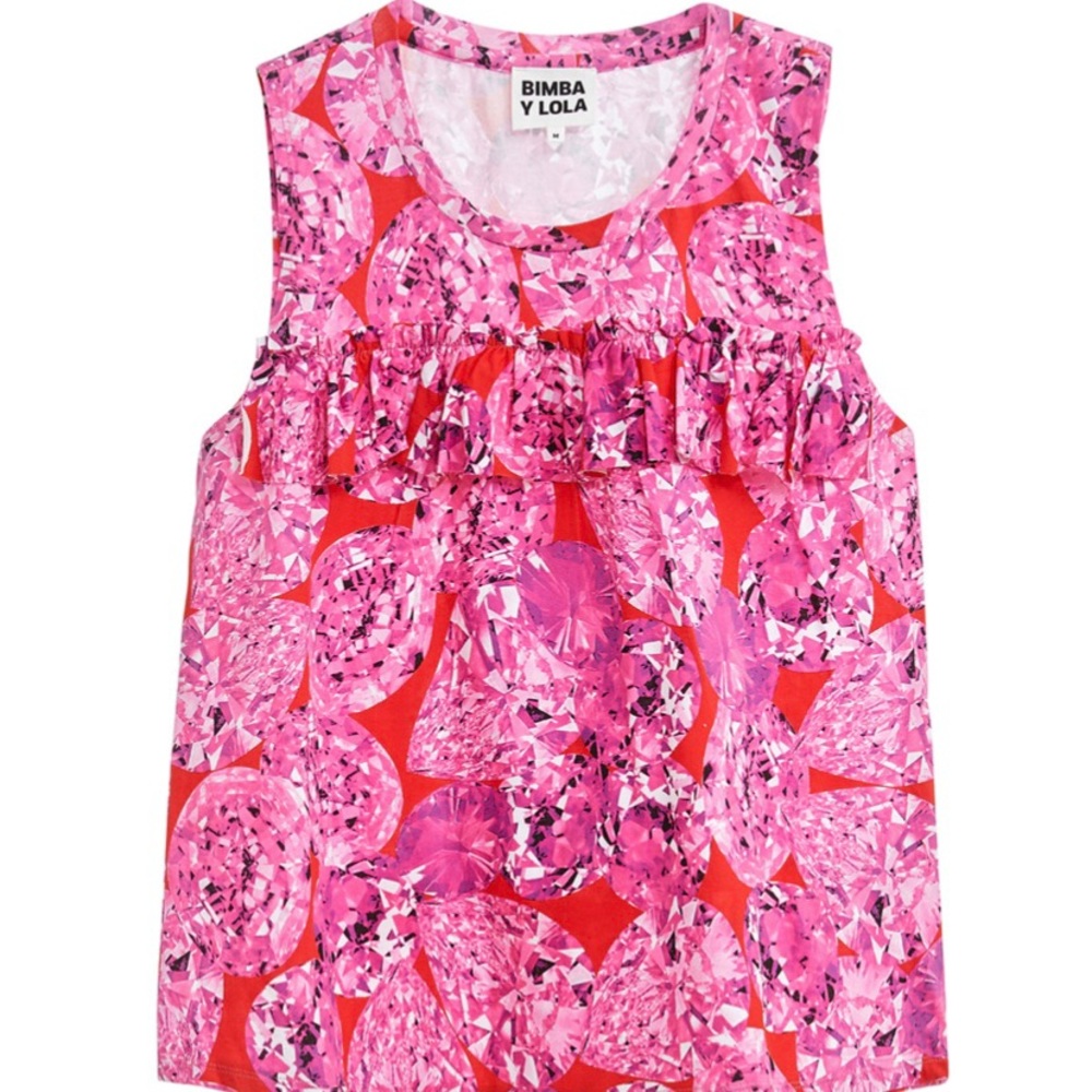 Pink Diamond and Ruffled Blouse